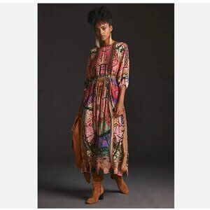 Siddharta Bansal Long-Sleeve Bohemian Multicolor Maxi Dress